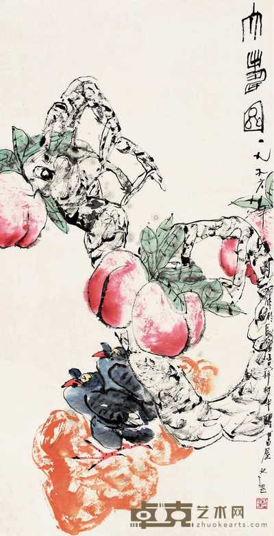 江文湛 大寿图 镜心 136×69cm